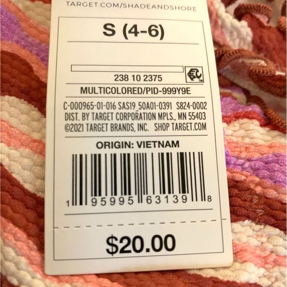 Shade & Shore Ruffle High Leg Extra Cheeky Bikini Bottom Pique Purple Size S - Picture 7 of 8